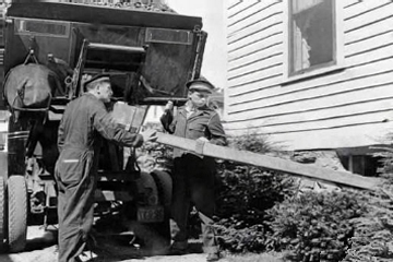 Coal delivery to basement of a home